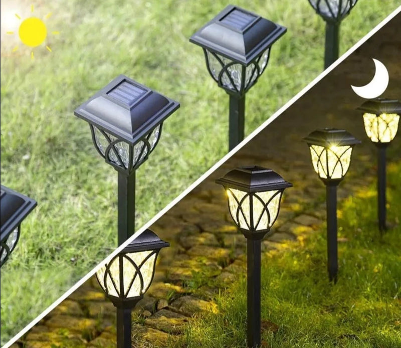 Conjunto Luminária Solar de Poste para Jardim Cazza