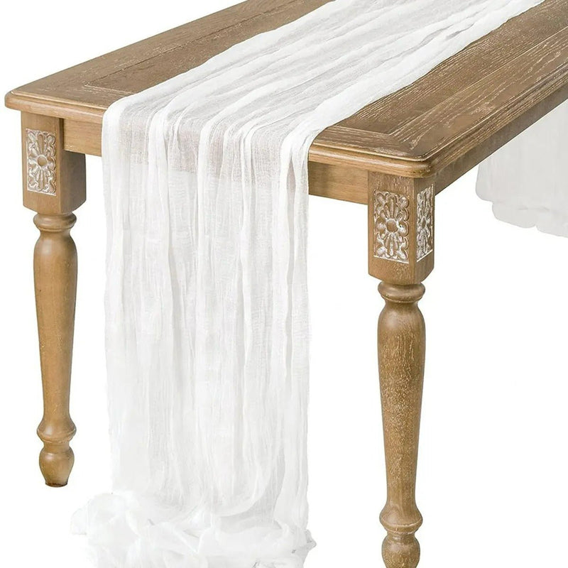 Caminho de Mesa Elegância Sutil em Cheesecloth Vintage Cazza