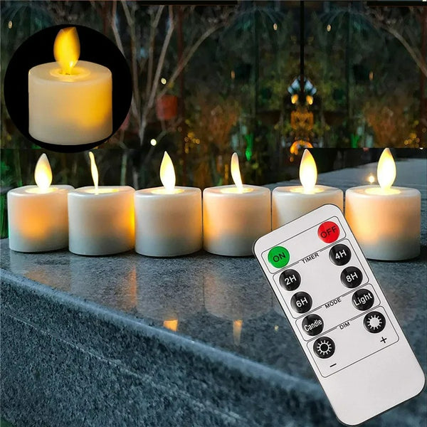 Kit Velas Decorativas Eletrônicas de Led com Controle Remoto Cazza