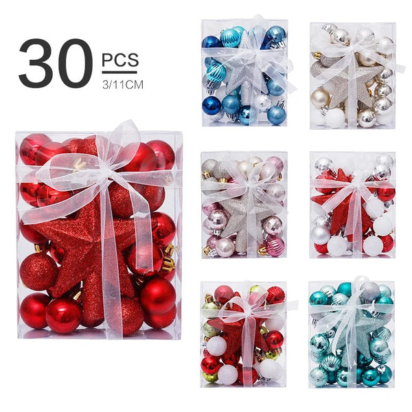 Kit Estrela e Bolas de Natal 30 Pcs Cazza