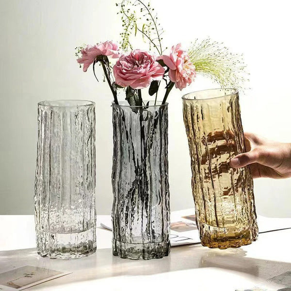 Vaso de Vidro Transparente Arranjo de Flores Cazza