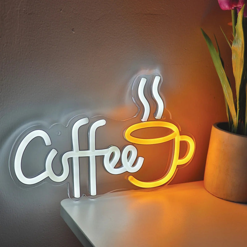 Luminária Neon de Parede LED Café Cazza