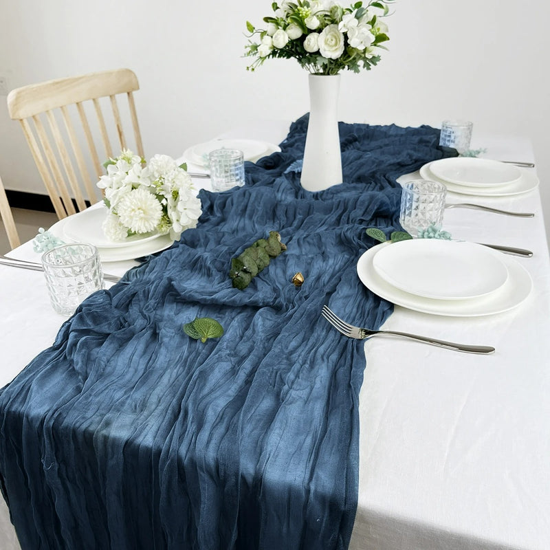 Caminho de Mesa Elegância Sutil em Cheesecloth Vintage Cazza