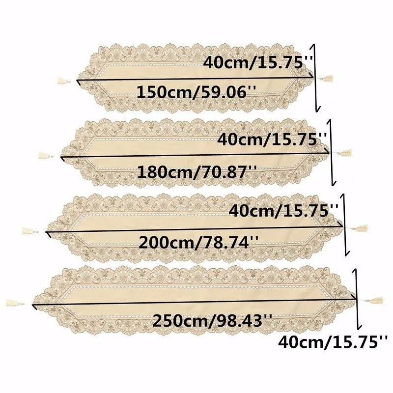 Caminho de Mesa Flor de Renda Bordada Cazza