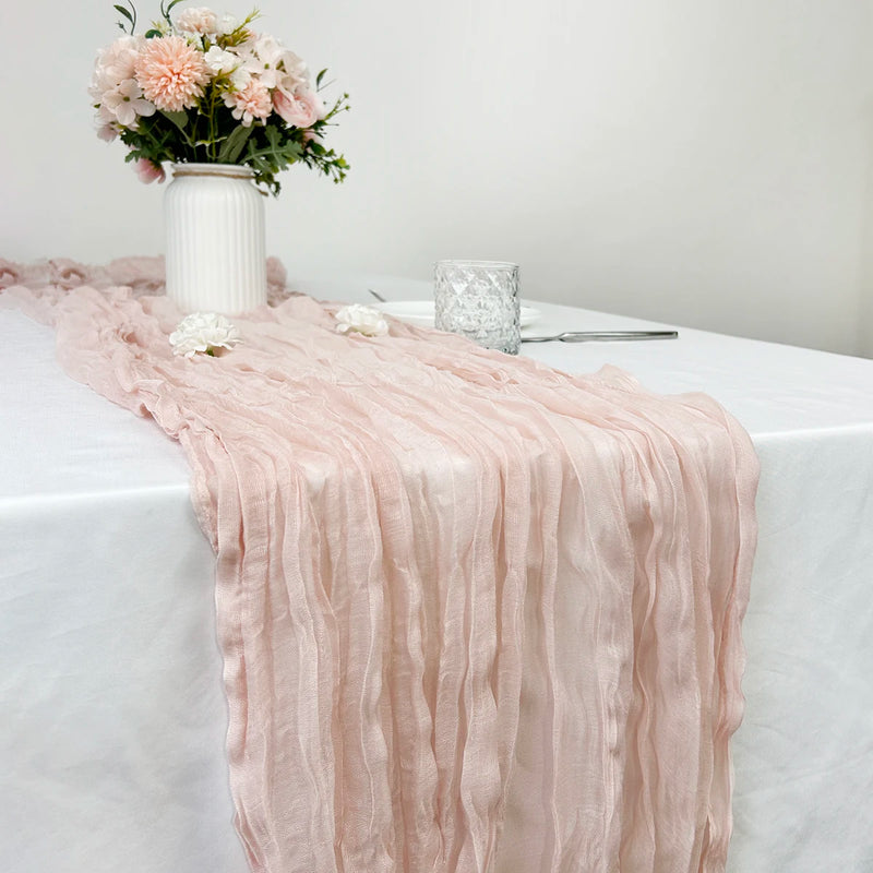 Caminho de Mesa Elegância Sutil em Cheesecloth Vintage Cazza